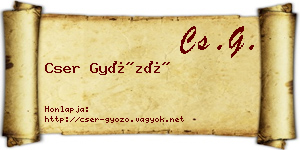 Cser Győző névjegykártya